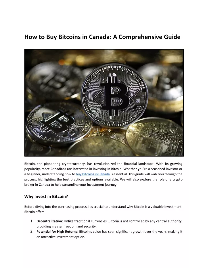 how to buy bitcoins in canada a comprehensive