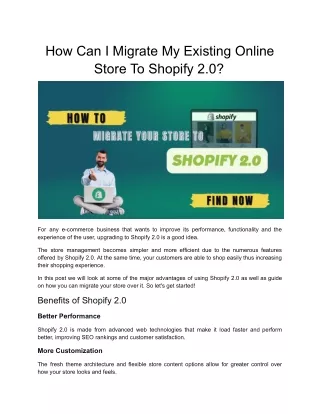 Easy Migration to Shopify 2.0 A How-to Guide for Store Owners