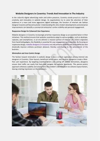 Website Designers In Coventry: Trends And Innovation In The Industry