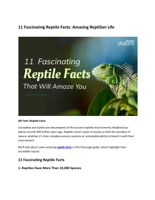 11 Fascinating Reptile Facts
