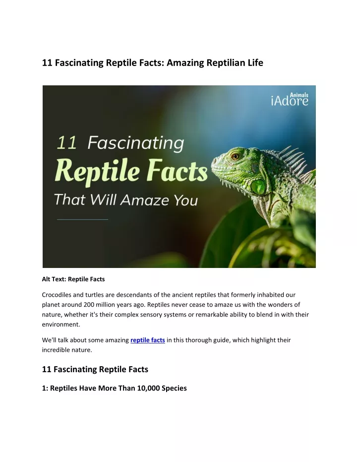 PPT - 11 Fascinating Reptile Facts PowerPoint Presentation, free ...