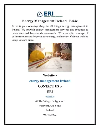 Energy Management Ireland  Eri.ie