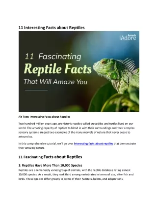11 interesting facts about reptiles