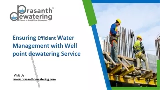 Reliable Well Point Dewatering Contractors by Prasanth