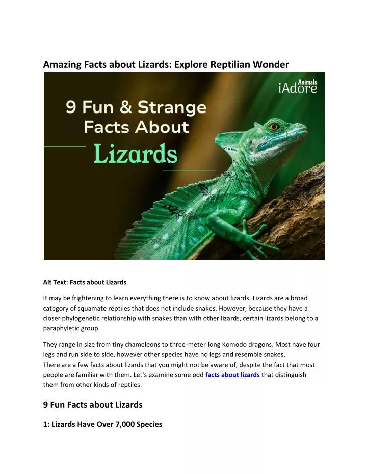 PPT - 10 Facts About Lizards You Need to Know PowerPoint Presentation ...