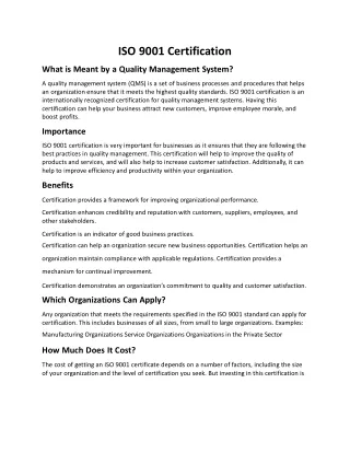 ISO 9001 peru