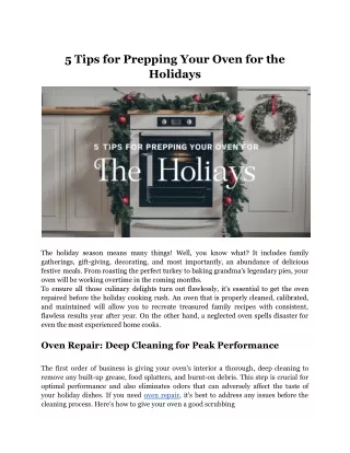 5 tips for prepping your oven for the holidays