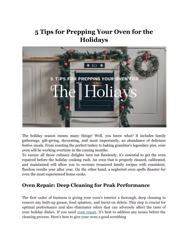 5 tips for prepping your oven for the holidays