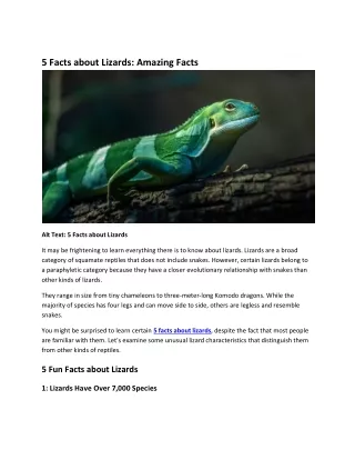 5 Facts about Lizards