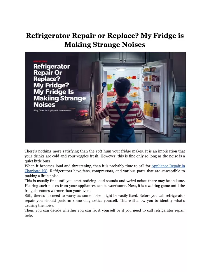 refrigerator repair or replace my fridge