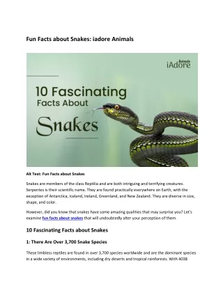 Fun Facts about Snakes