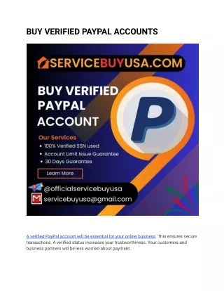 BUY VERIFIED PAYPAL ACCOUNTS