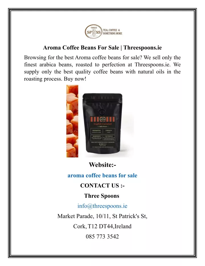 aroma coffee beans for sale threespoons ie