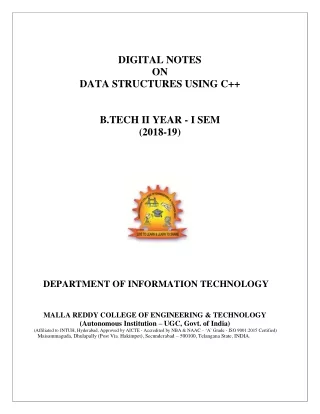 digital notes on data structures using c b tech