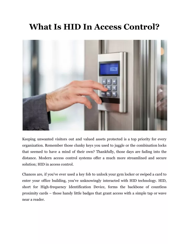 what is hid in access control