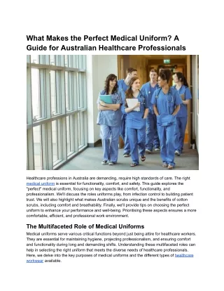 What Makes the Perfect Medical Uniform_ A Guide for Australian Healthcare Professionals