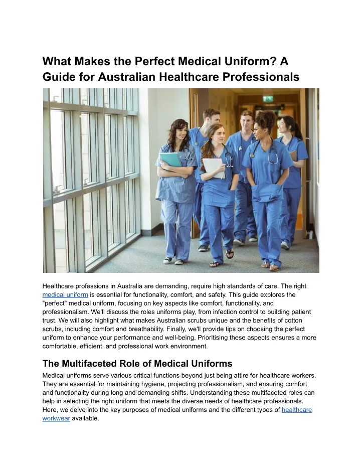 what makes the perfect medical uniform a guide