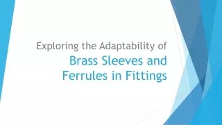 Exploring the Adaptability of Brass Sleeves and Ferrules in Fittings