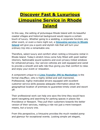 discover fast luxurious limousine service