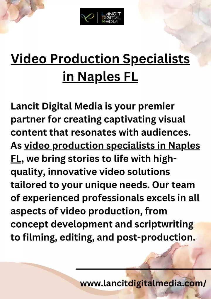 video production specialists in naples fl