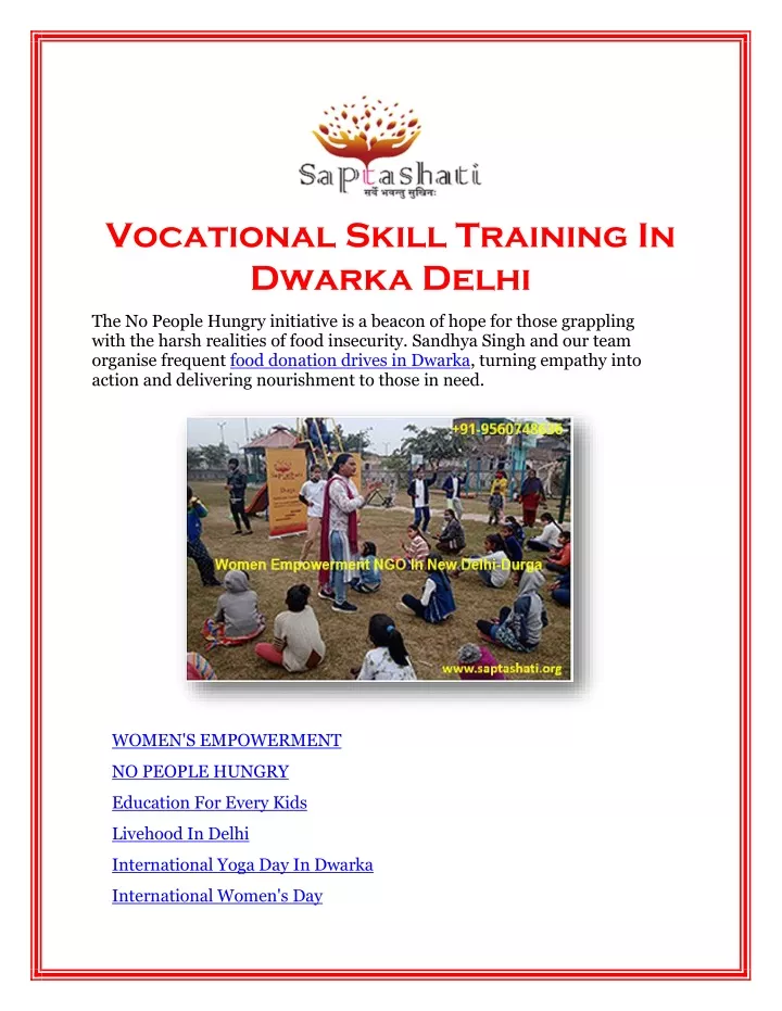 vocational skill training in dwarka delhi