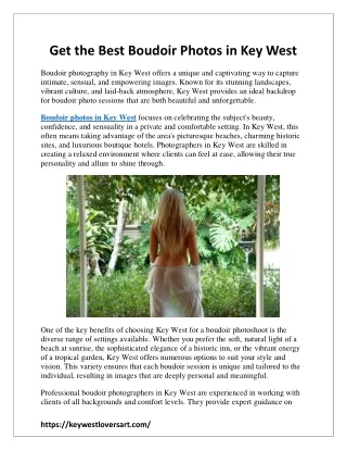 get the best boudoir photos in key west