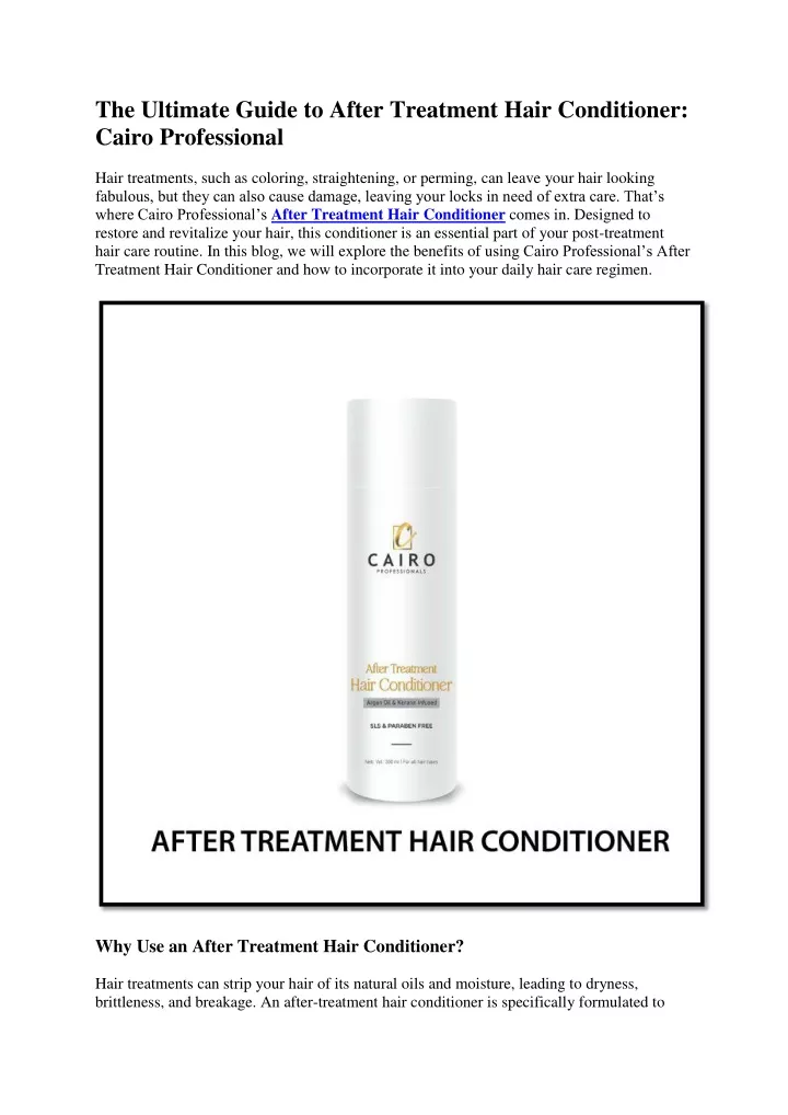 the ultimate guide to after treatment hair