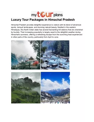 Luxury Tour Packages in Himachal Pradesh