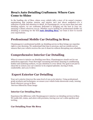Auto detailing Brea