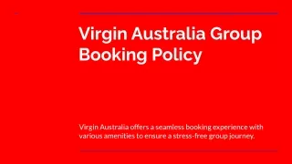 Virgin Australia Group Booking Policy Guide