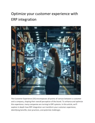 Optimize your customer experience with ERP integration