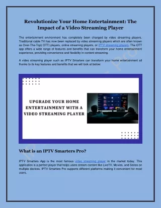 Revolutionize Your Home Entertainment_ The Impact of a Video Streaming Player