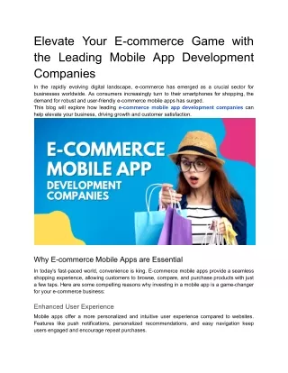 Elevate Your E-commerce Game with the Leading Mobile App Development Companies (1)
