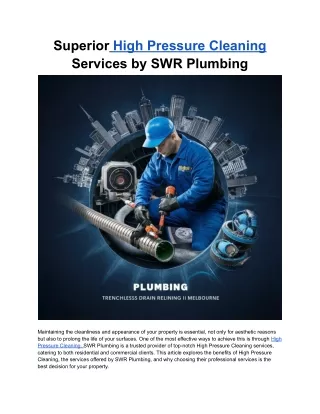 Superior High Pressure Cleaning Services by SWR Plumbing