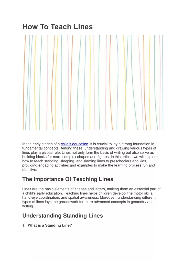 how to teach lines