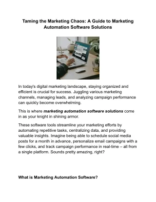 marketing solutions software