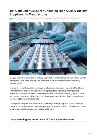 101 consumer guide for choosing high quality
