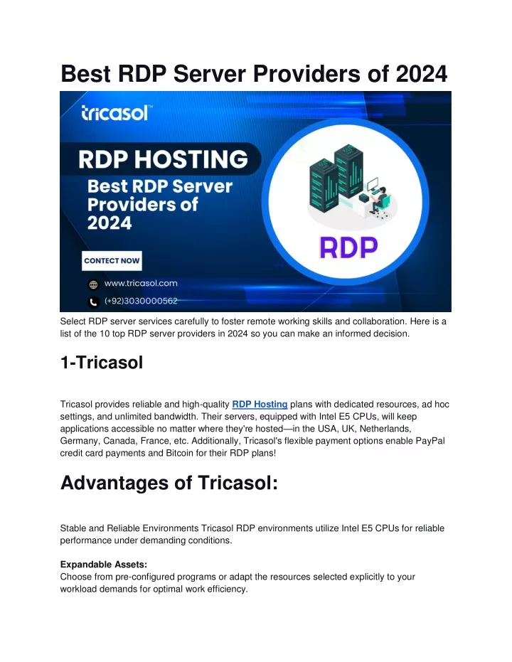 best rdp server providers of 2024