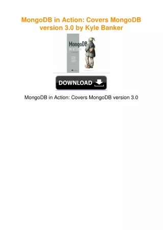 MongoDB in Action: Covers MongoDB version 3.0 by Kyle Banker