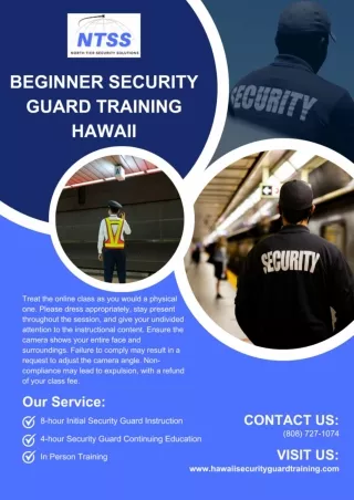 Beginner Security Guard Training Hawaii