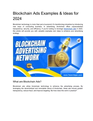 Blockchain Ads Examples & Ideas for 2024