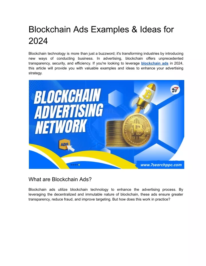 blockchain ads examples ideas for 2024