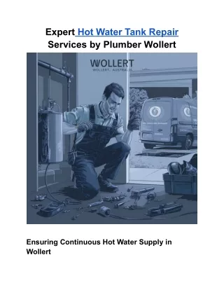 Expert Hot Water Tank Repair Services by Plumber Wollert