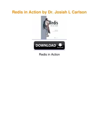Redis in Action by Dr. Josiah L Carlson