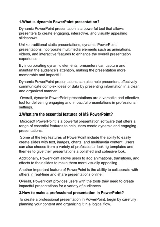 1 what is dynamic powerpoint presentation