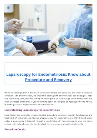 laparoscopy for endometriosis know about