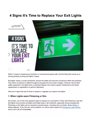 4 Signs It's Time to Replace Your Exit Lights