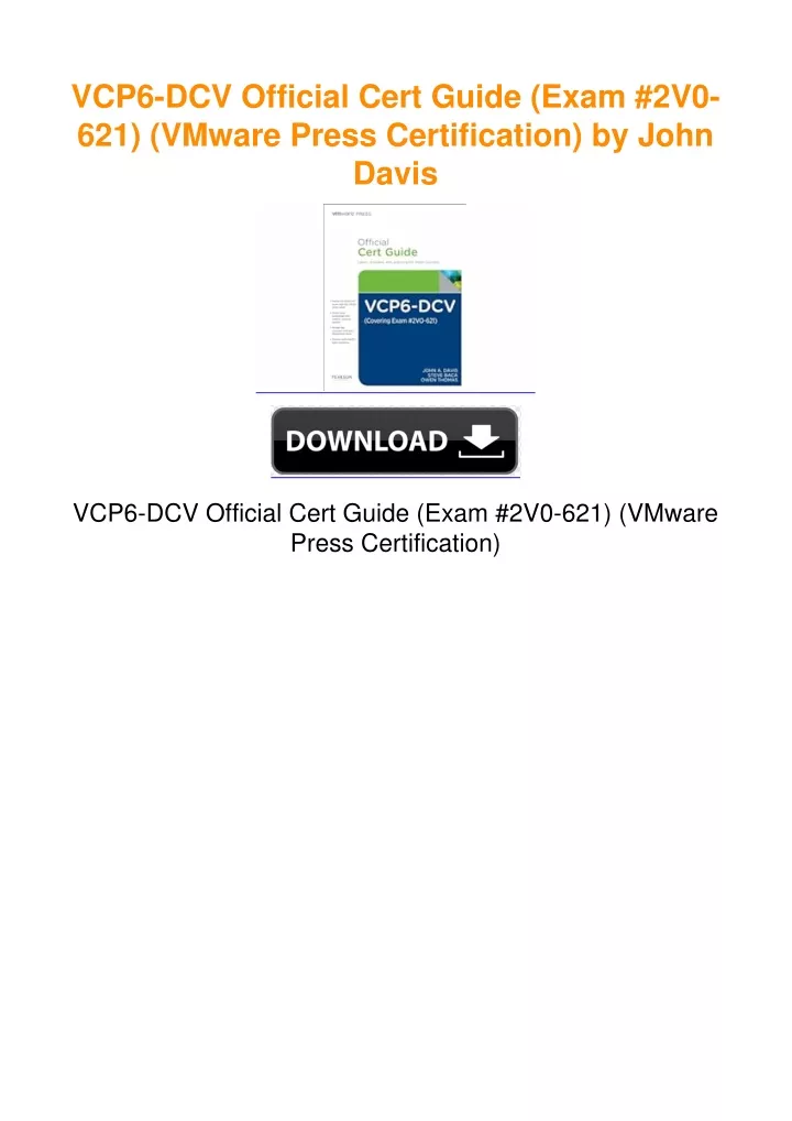 PPT - VCP6-DCV Official Cert Guide (Exam #2V0-621) (VMware Press ...