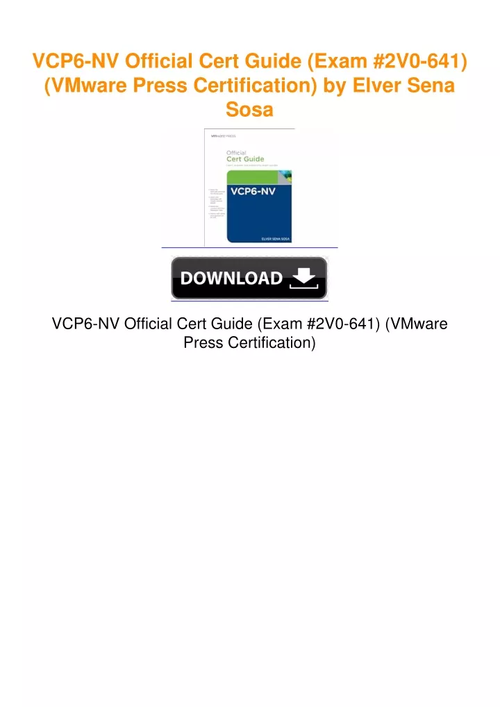 PPT - VCP6-NV Official Cert Guide (Exam #2V0-641) (VMware Press ...