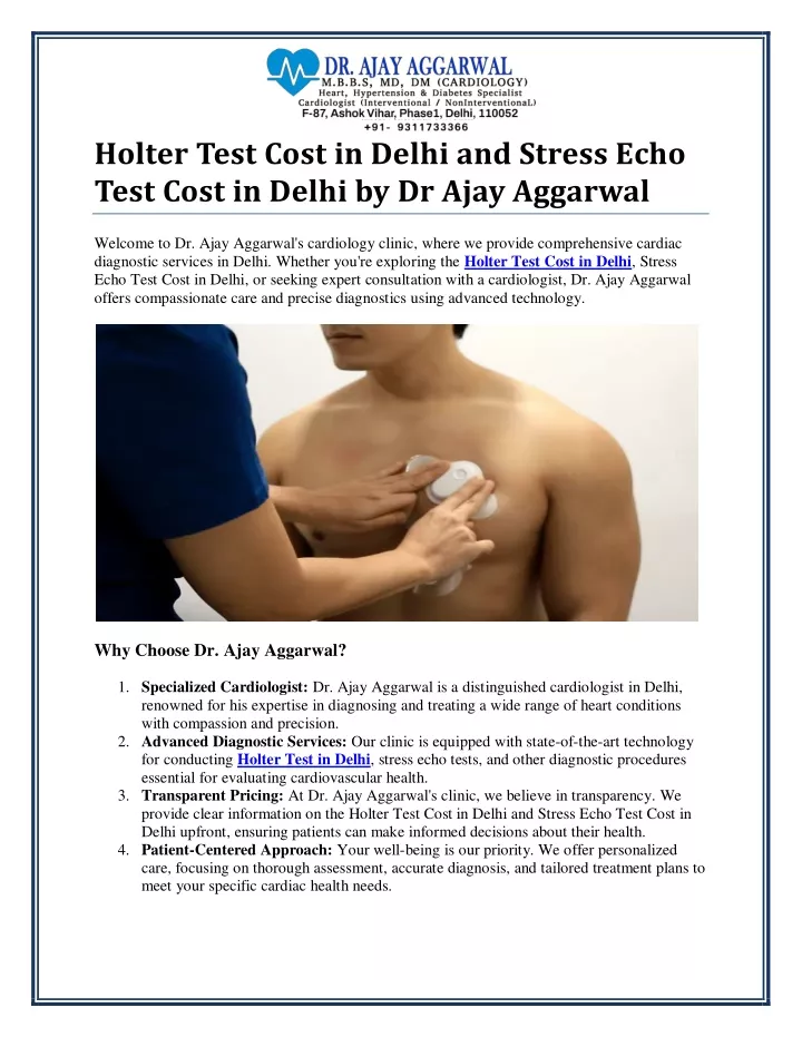 holter test cost in delhi and stress echo test